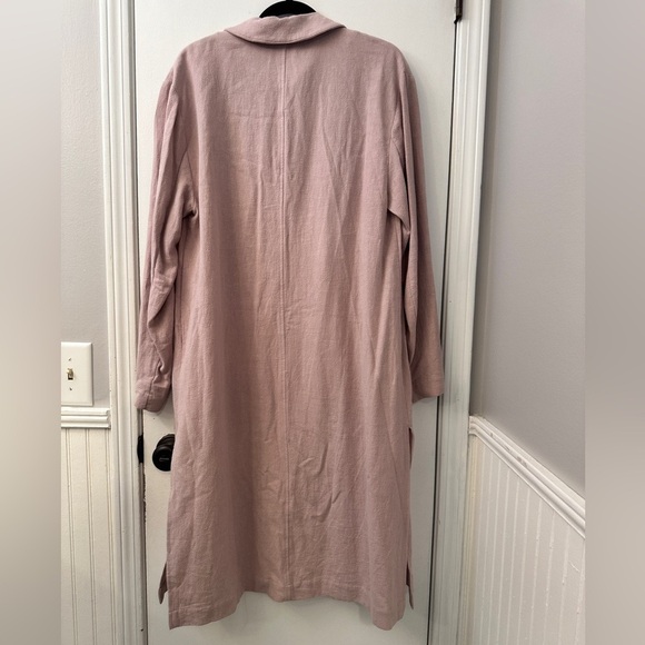 Sigrid Olsen Linen Blend Duster Coat  Soft Blush Lightweight Jacket Size M - Picture 3 of 13